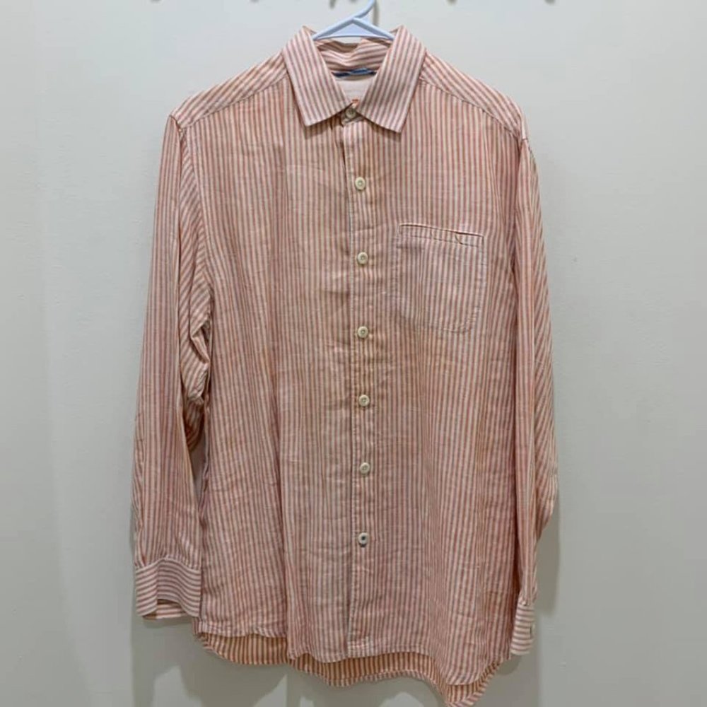 Linen Button Down Orange